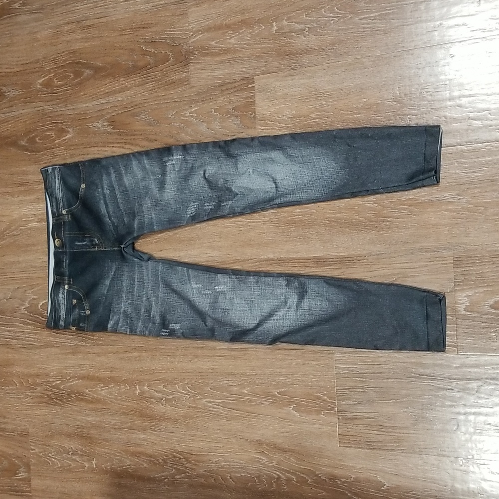 (S) Jean Print Leggings Casual Contemporary Stretch Comfortable Bodycon
